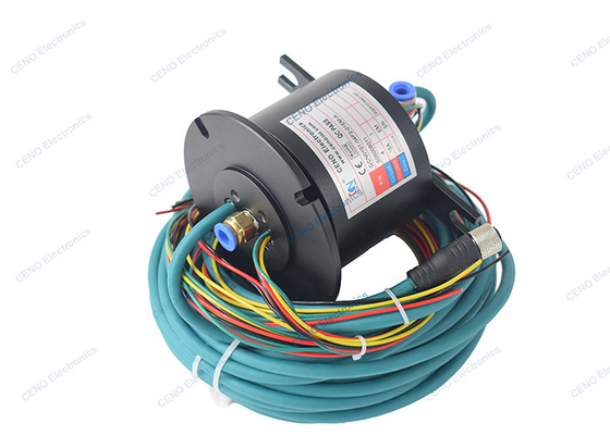 1MPa Air Pneumatic Rotary Union Combine Electric Power Ethernet Signal Slip Ring با استفاده از یک حلقه اسلیپ