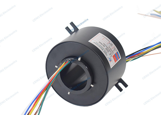 از طریق سوراخ حلقه لغزشی رسانا با ID 50mm و اتصال الکتریکی چرخش